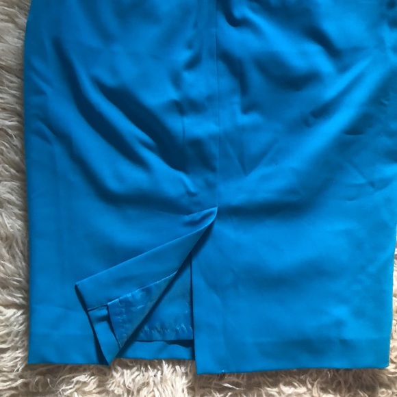 Calvin Klein | Womens Skirt Size 2 Pencil Lined Turquoise Blue - Picture 8 of 11